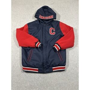 Cleveland‎ INDIANS JH Designs Reversible Hooded Nylon Coat Youth XL Vintage